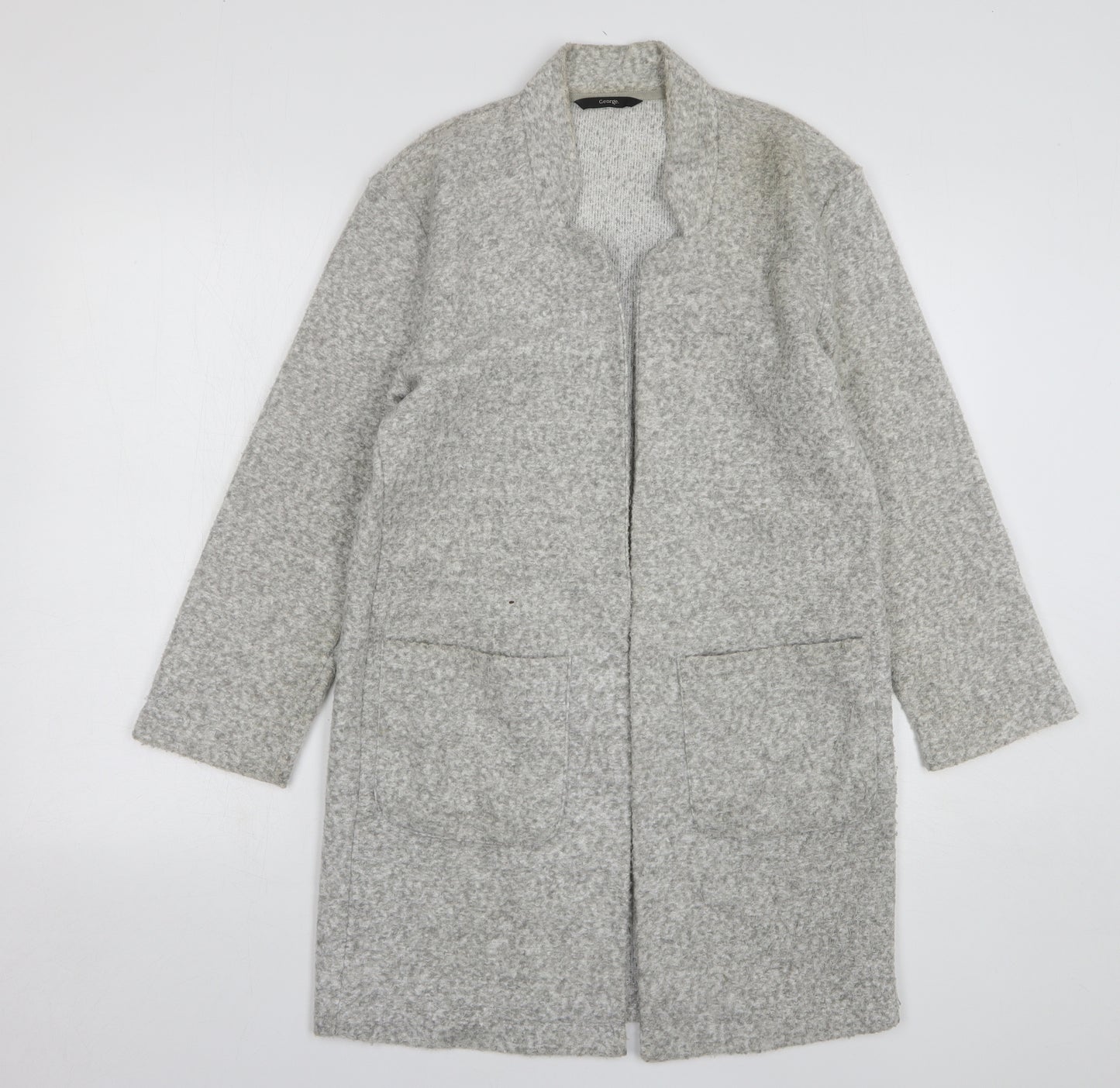 George Womens Grey V-Neck Polyester Cardigan Jumper Size 8