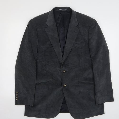 Brook Taverner Mens Grey Polyester Jacket Suit Jacket Size 40