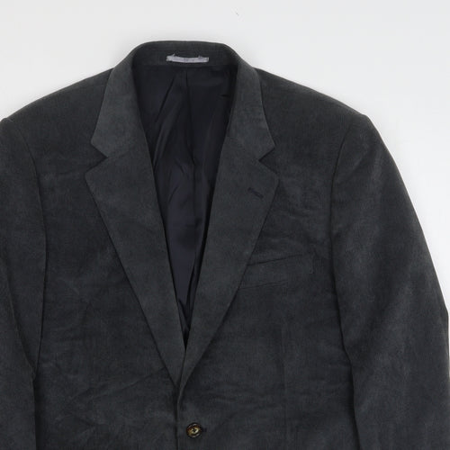Brook Taverner Mens Grey Polyester Jacket Suit Jacket Size 40