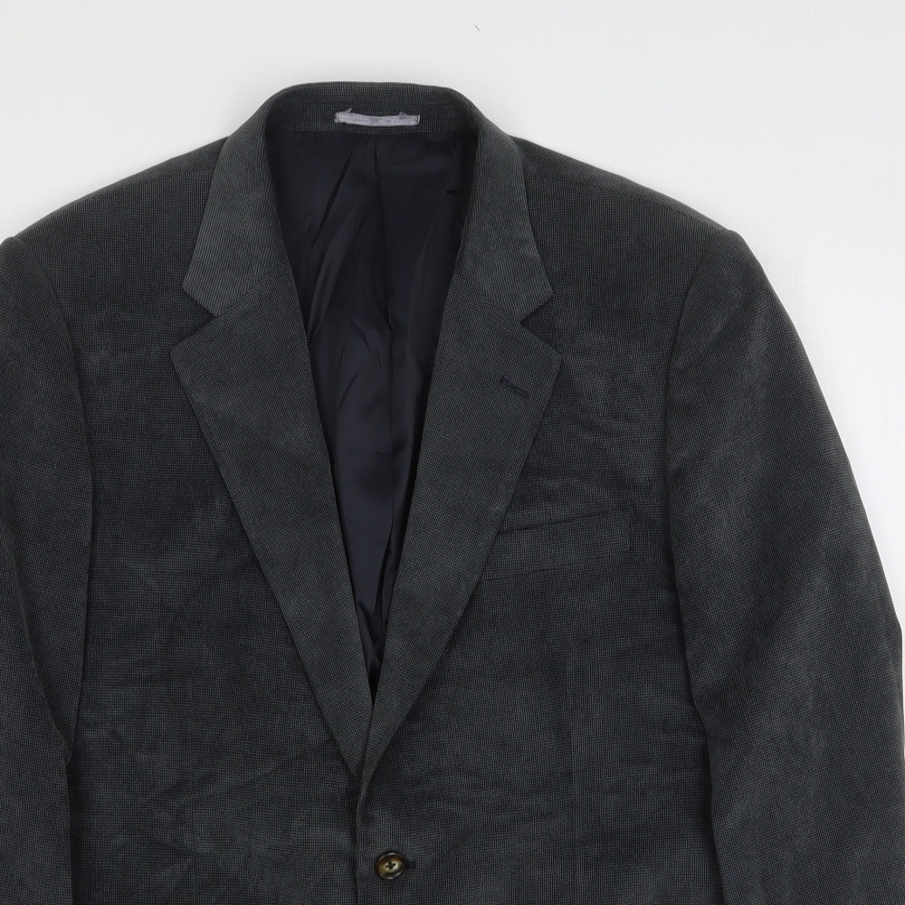 Brook Taverner Mens Grey Polyester Jacket Suit Jacket Size 40