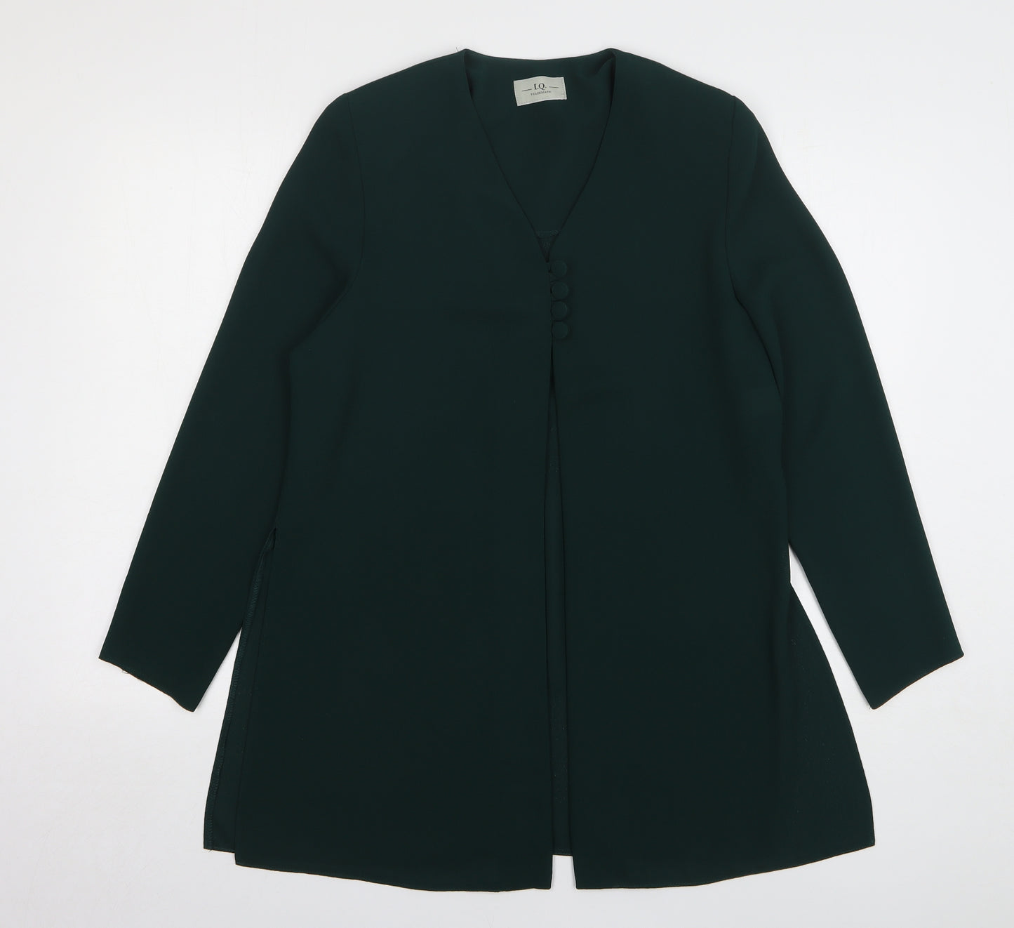 IQ Womens Green Jacket Blazer Size 10