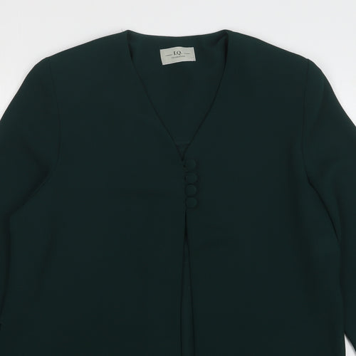 IQ Womens Green Jacket Blazer Size 10