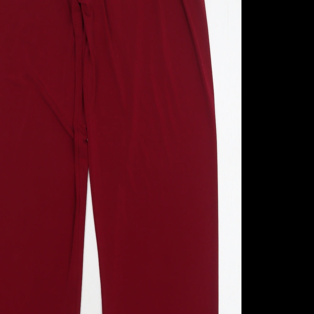 Saloos Womens Red Polyester Harem Trousers Size 14 L30 in Regular Tie