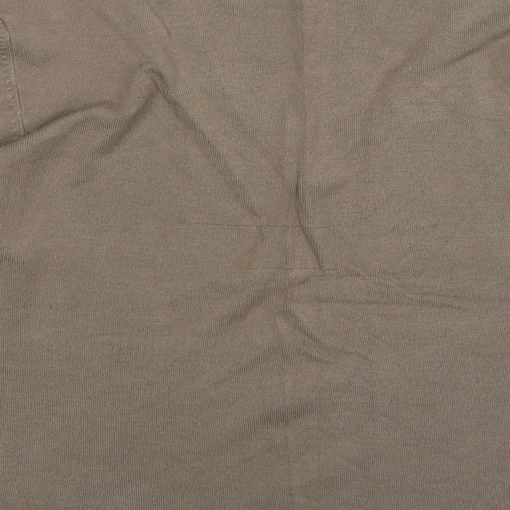 Todays women Womens Beige Viscose Basic T-Shirt Size 18 V-Neck