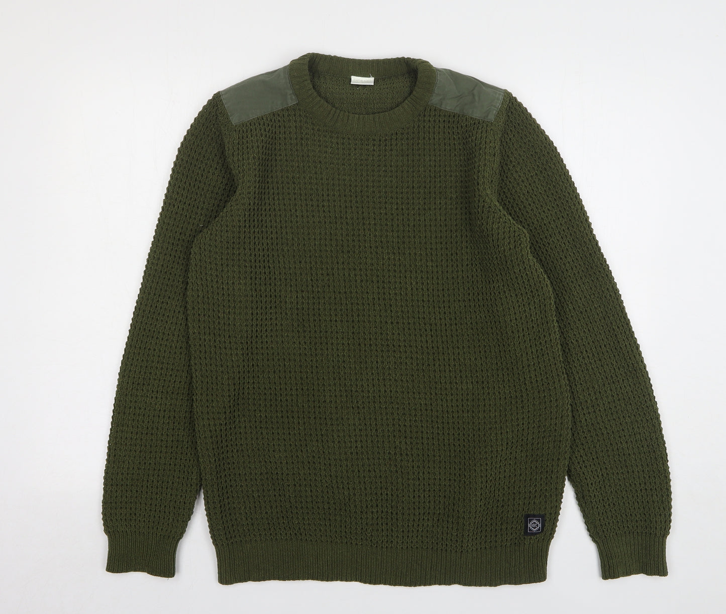 F&F Boys Green Round Neck Polyester Pullover Jumper Size 14-15 Years