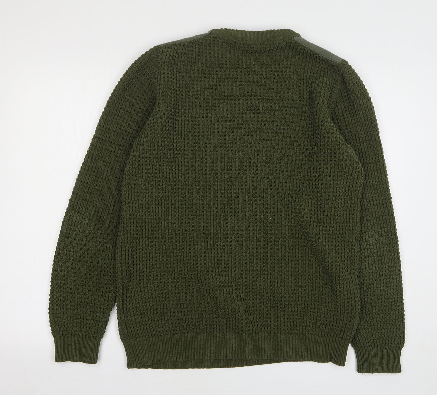 F&F Boys Green Round Neck Polyester Pullover Jumper Size 14-15 Years