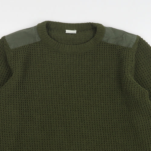F&F Boys Green Round Neck Polyester Pullover Jumper Size 14-15 Years