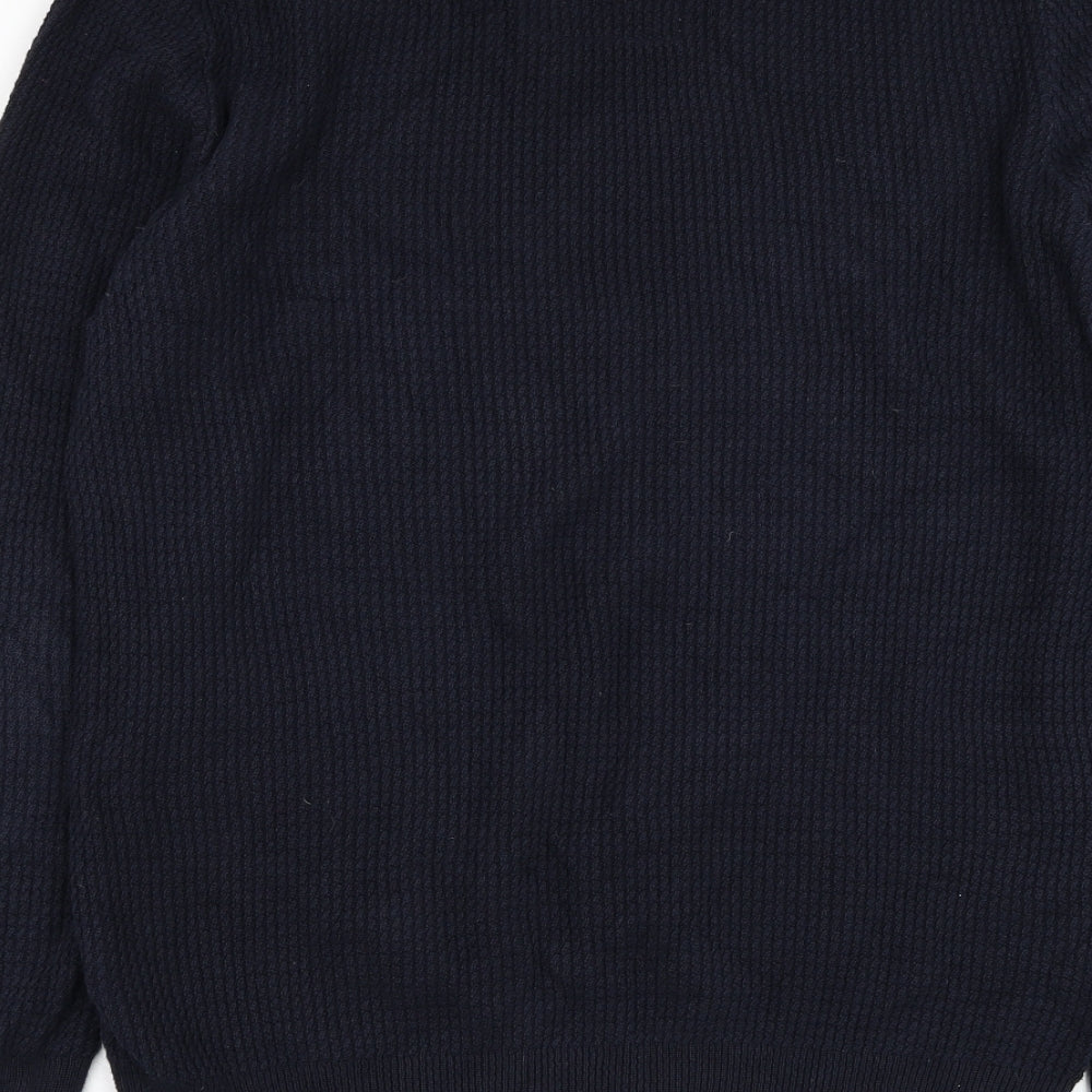 Superdry Mens Blue Round Neck Cotton Pullover Jumper Size XL