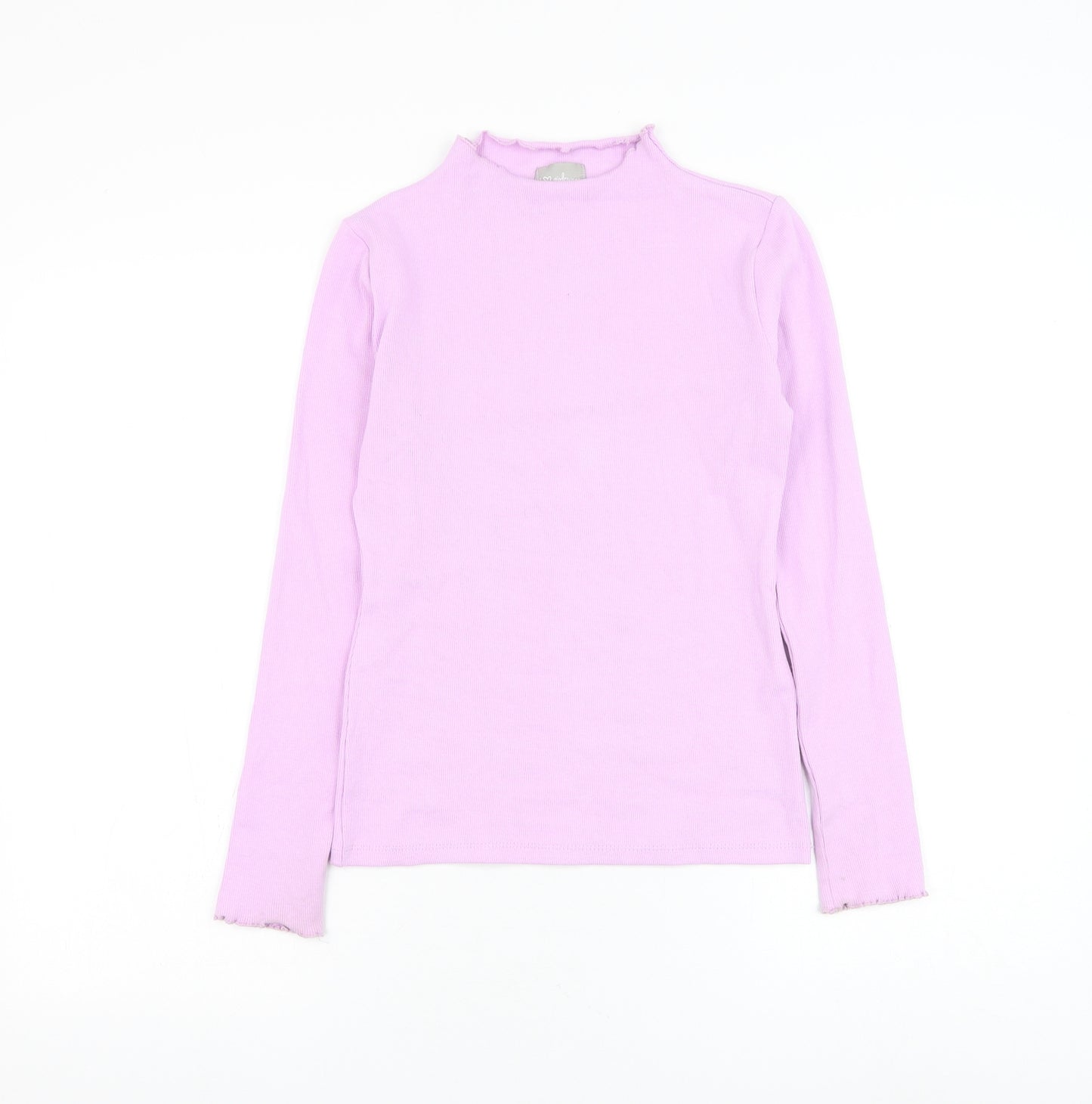 Matalan Girls Purple Mock Neck Cotton Pullover Jumper Size 12 Years Pullover
