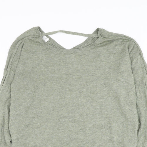 H&M Girls Grey Round Neck Cotton Pullover Jumper Size 13-14 Years Pullover