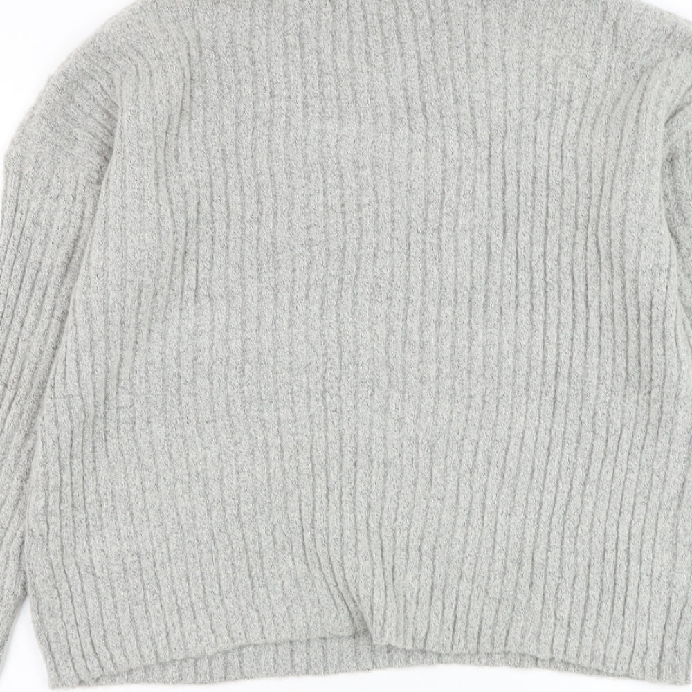Brave Soul Womens Grey Roll Neck Acrylic Pullover Jumper Size M