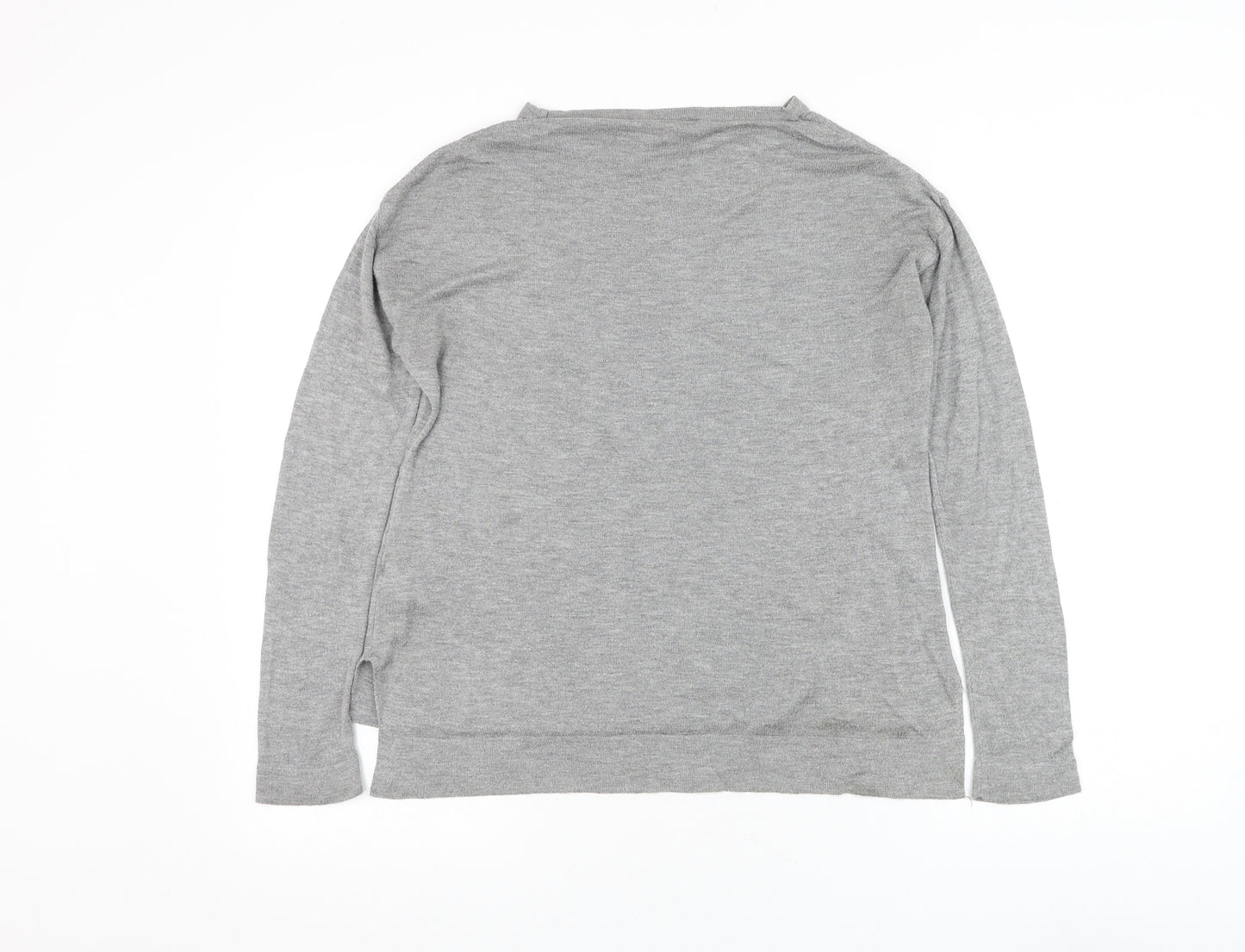 Dorothy Perkins Womens Grey Round Neck Viscose Pullover Jumper Size 6 - London Bus
