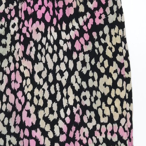 NEXT Womens Black Animal Print Polyester Maxi Size 14 Off the Shoulder Pullover