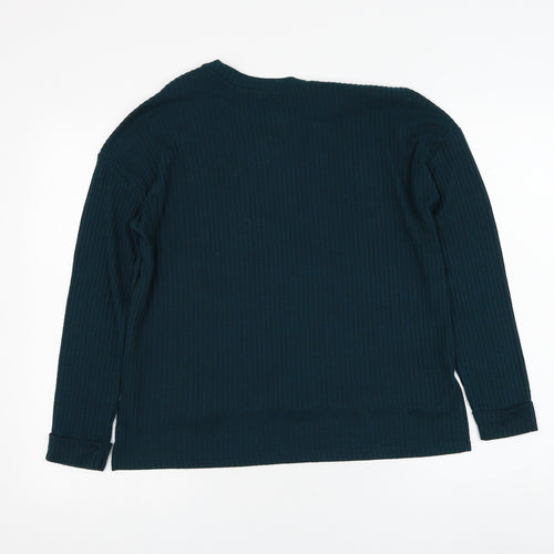 Primark Womens Green Round Neck Polyester Pullover Jumper Size 4