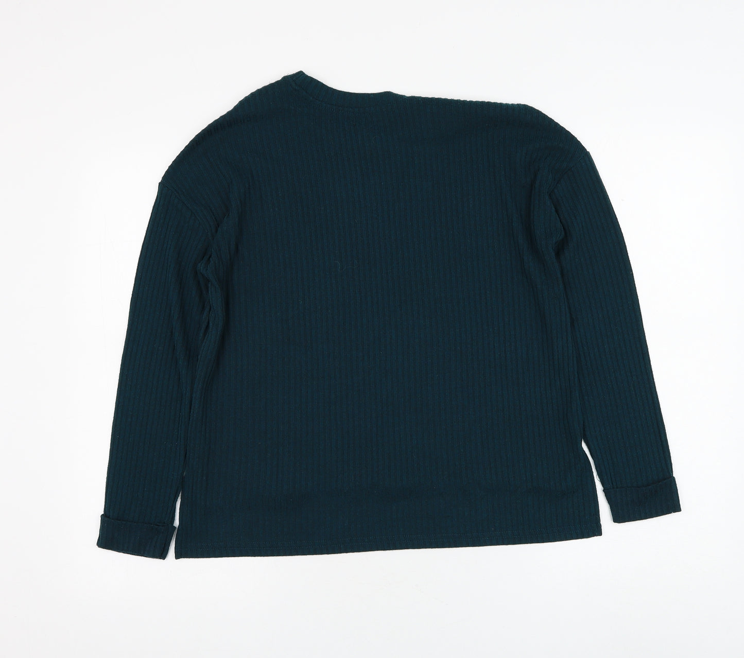 Primark Womens Green Round Neck Polyester Pullover Jumper Size 4