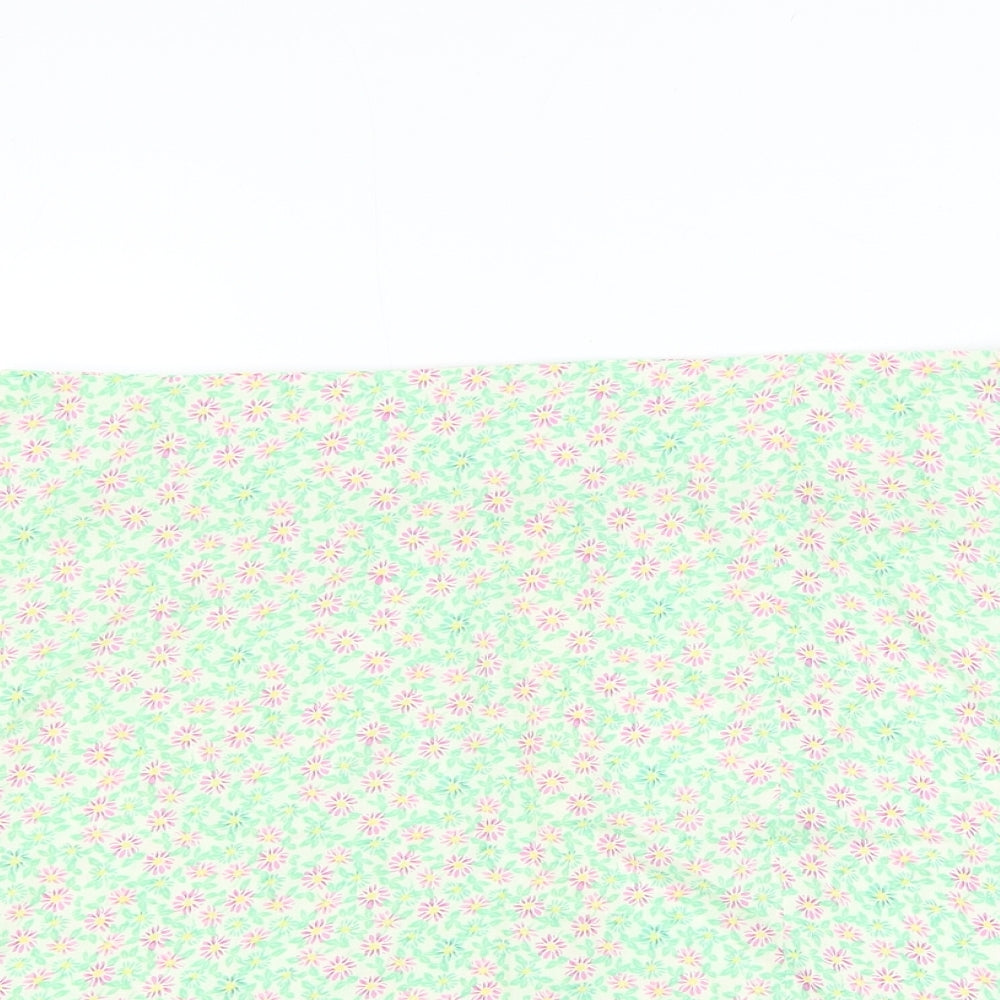 Primark Womens Green Floral Polyester Mini Skirt Size 14 Zip