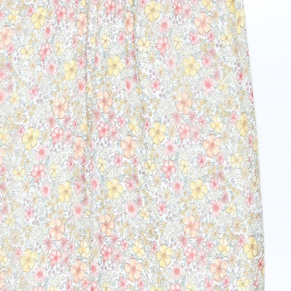 George Womens White Floral Polyester Maxi Skirt Size 12