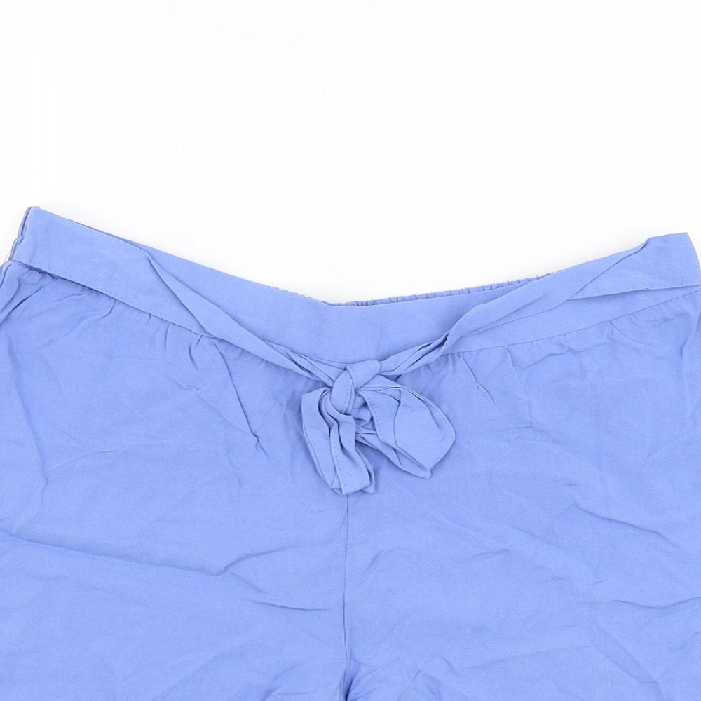 Primark Womens Blue Viscose Hot Pants Shorts Size 14 L3 in Regular Pull On