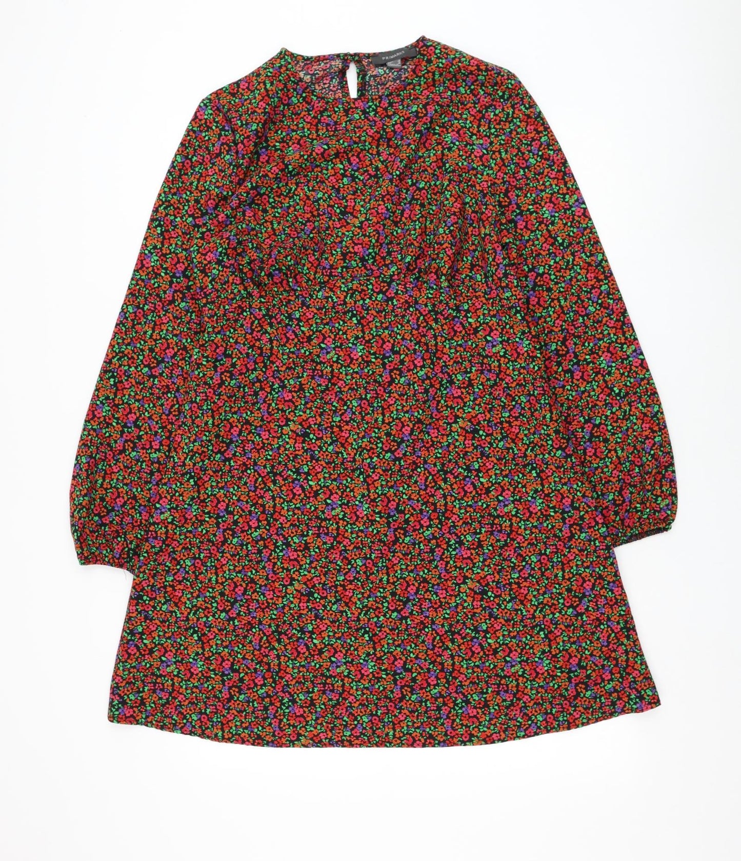 Primark Womens Multicoloured Floral Polyester A-Line Size 14 Round Neck Pullover
