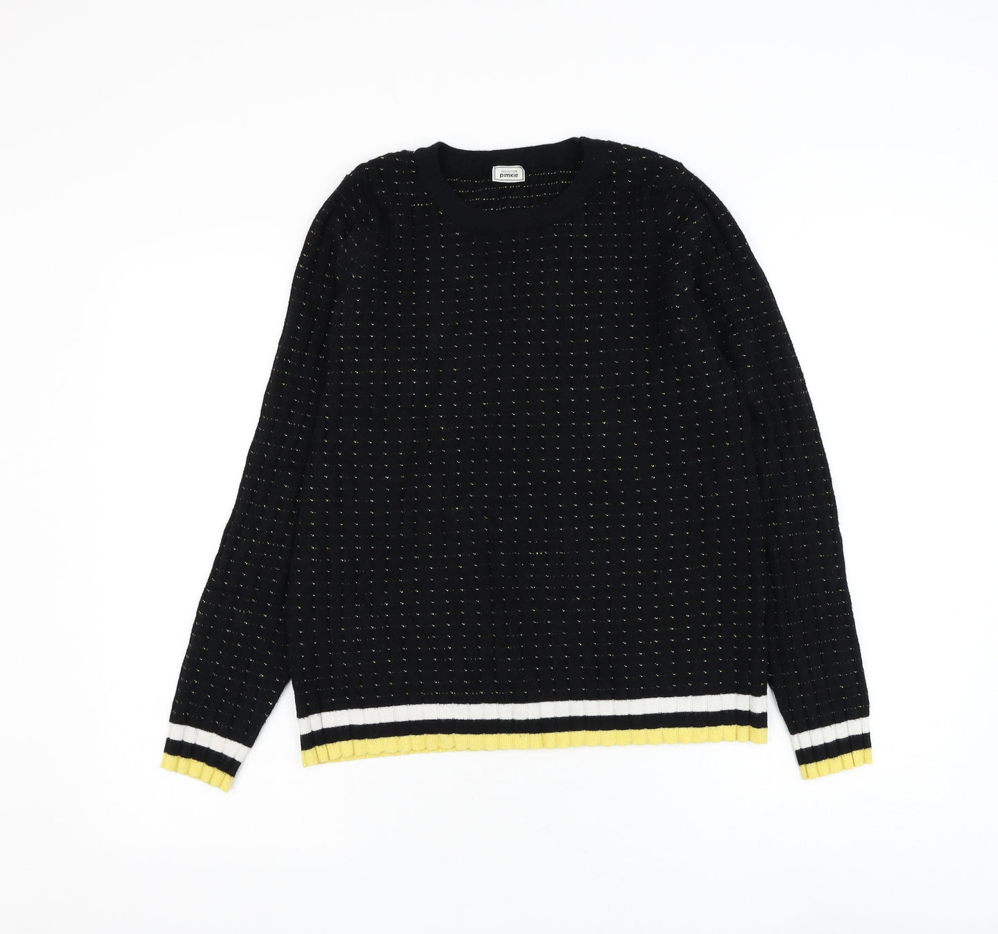 Pimkie Womens Black Round Neck Viscose Pullover Jumper Size L