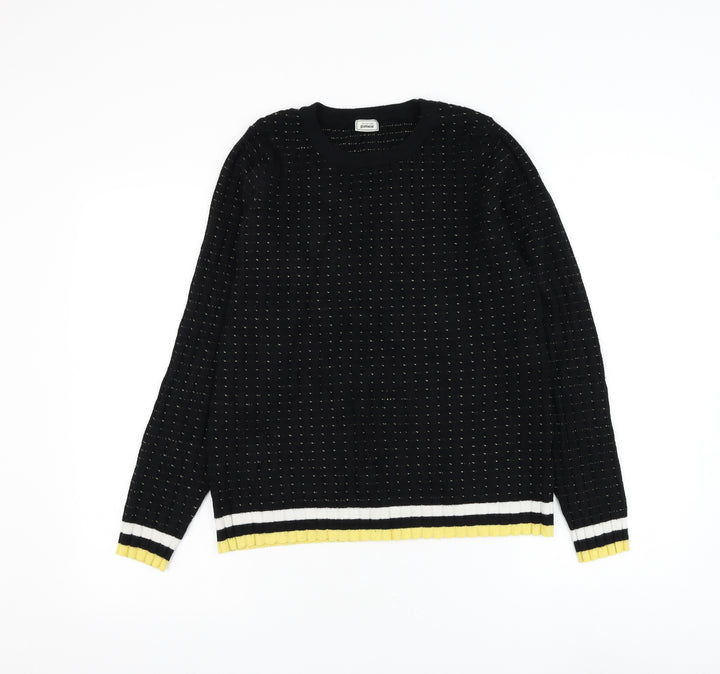 Pimkie Womens Black Round Neck Viscose Pullover Jumper Size L