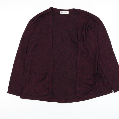 H&M Girls Purple Square Neck Polyester Cardigan Jumper Size 9-10 Years Pullover