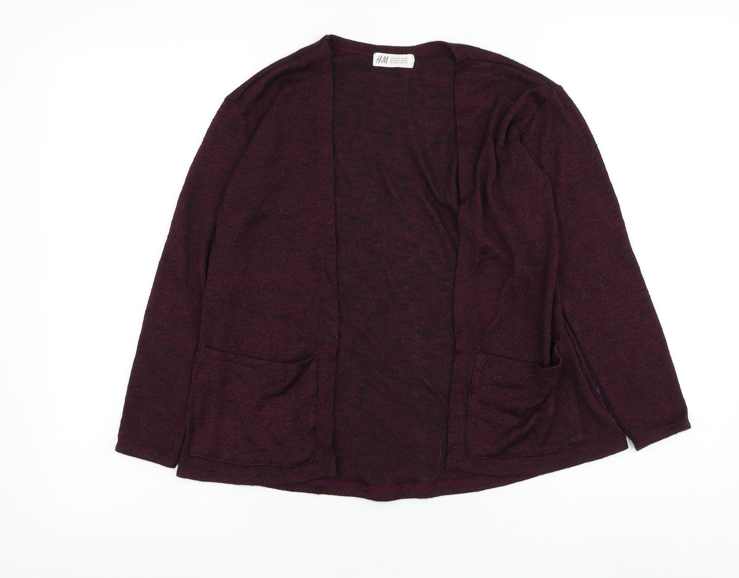 H&M Girls Purple Square Neck Polyester Cardigan Jumper Size 9-10 Years Pullover