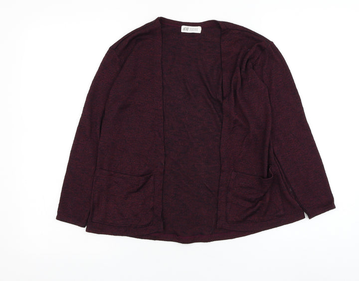 H&M Girls Purple Square Neck Polyester Cardigan Jumper Size 9-10 Years Pullover