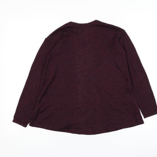 H&M Girls Purple Square Neck Polyester Cardigan Jumper Size 9-10 Years Pullover
