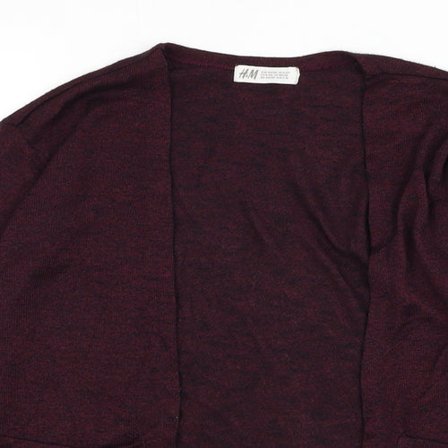 H&M Girls Purple Square Neck Polyester Cardigan Jumper Size 9-10 Years Pullover