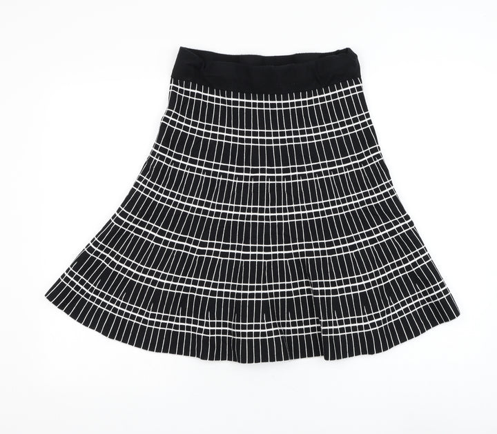 Truworths Womens Black Geometric Viscose Skater Skirt Size 10