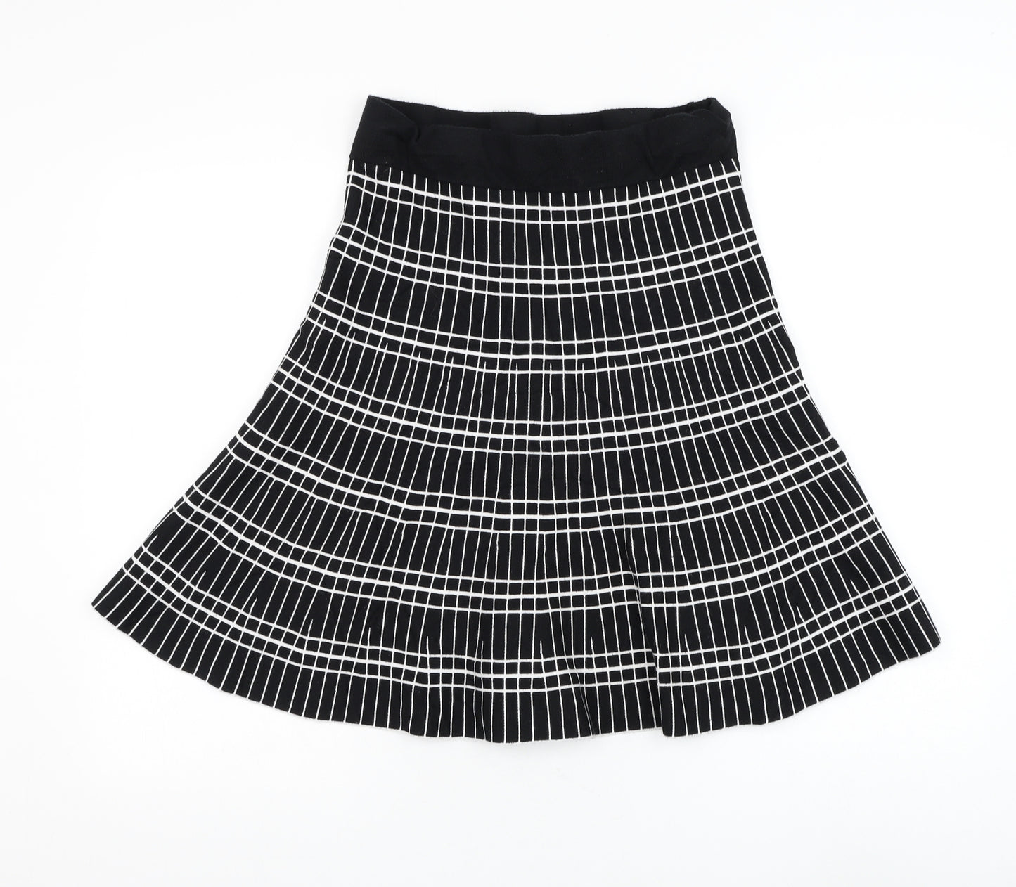 Truworths Womens Black Geometric Viscose Skater Skirt Size 10