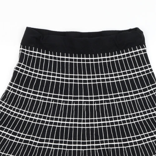 Truworths Womens Black Geometric Viscose Skater Skirt Size 10