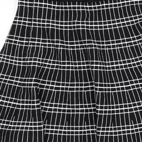 Truworths Womens Black Geometric Viscose Skater Skirt Size 10