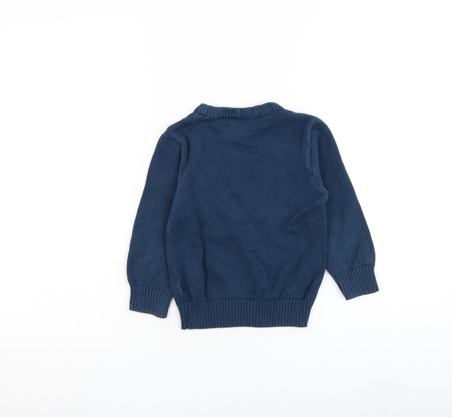 NEXT Boys Blue Round Neck Cotton Pullover Jumper Size 2-3 Years Pullover - Snowman, Christmas