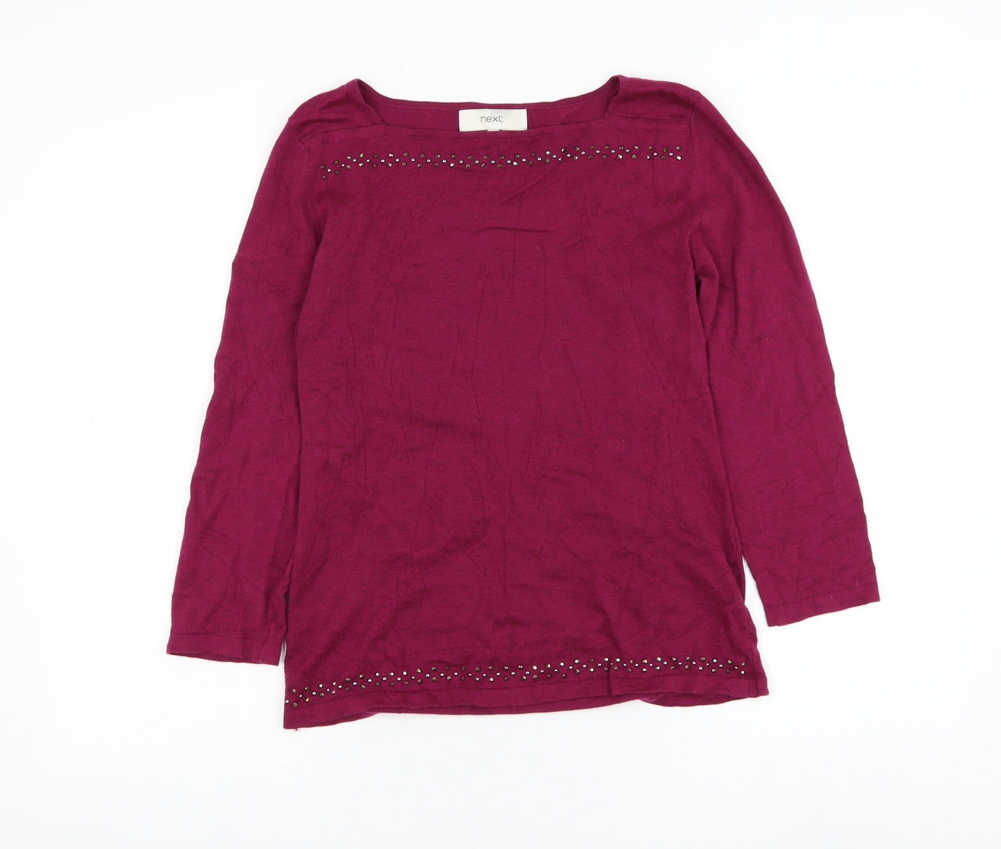 NEXT Womens Purple Round Neck Cotton Pullover Jumper Size 12