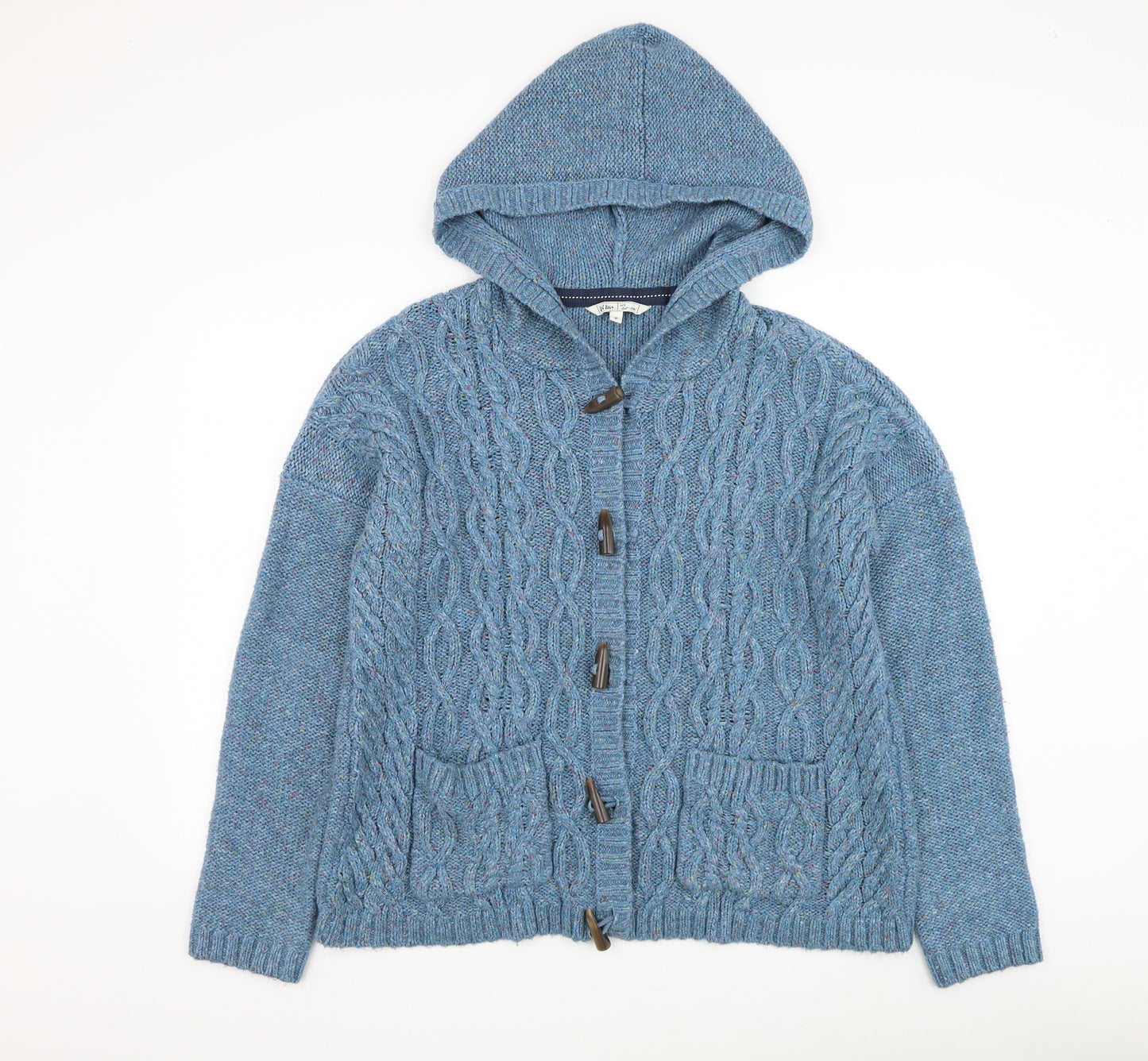 Fat Face Mens Blue Round Neck Acrylic Cardigan Jumper Size M