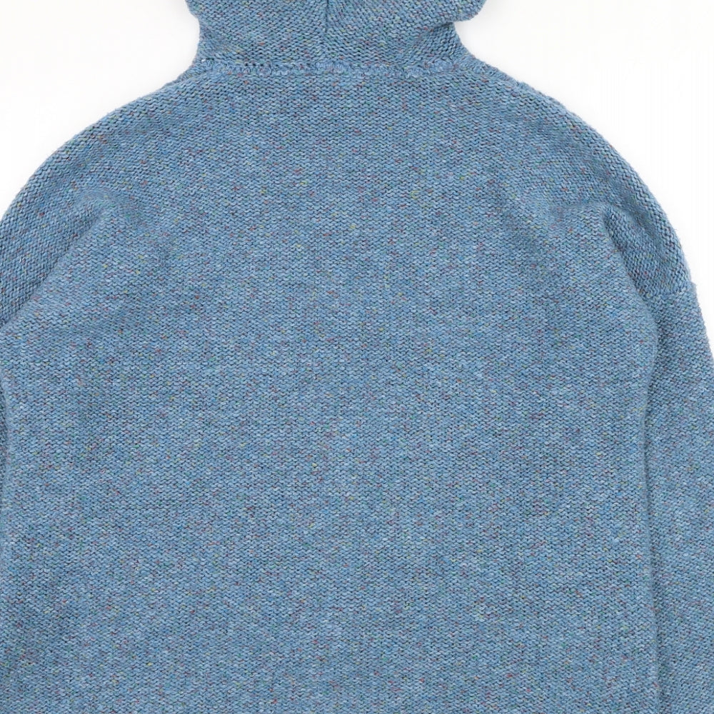 Fat Face Mens Blue Round Neck Acrylic Cardigan Jumper Size M