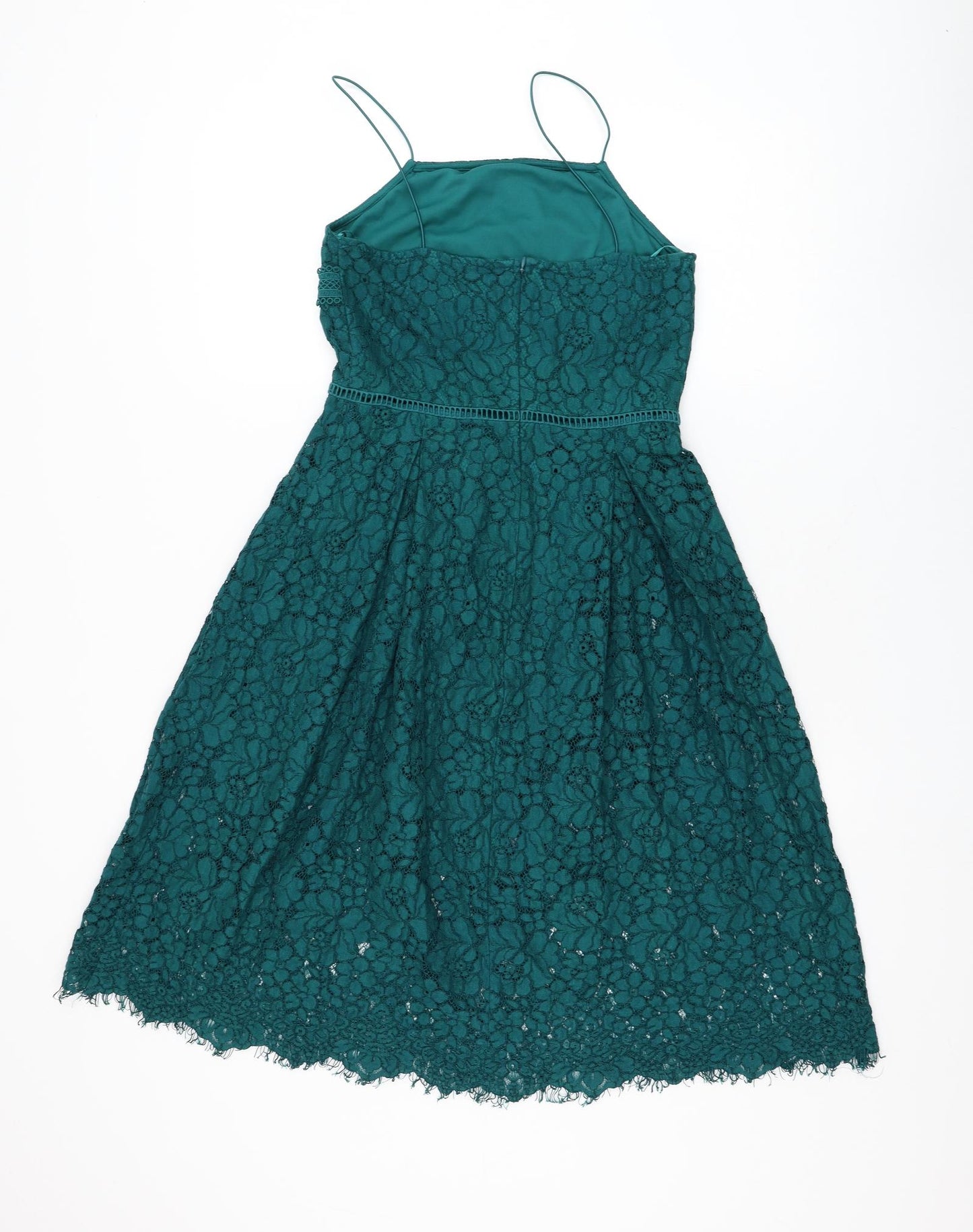 Primark Womens Green Polyester Fit & Flare Size 8 Square Neck Pullover