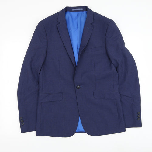 Marks and Spencer Mens Blue Polyester Jacket Suit Jacket Size 38