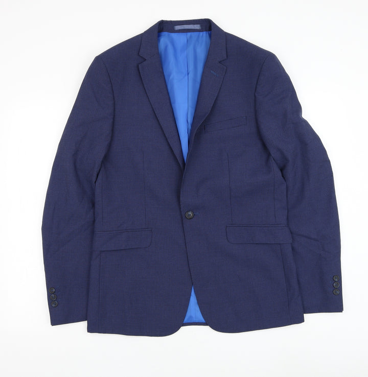 Marks and Spencer Mens Blue Polyester Jacket Suit Jacket Size 38