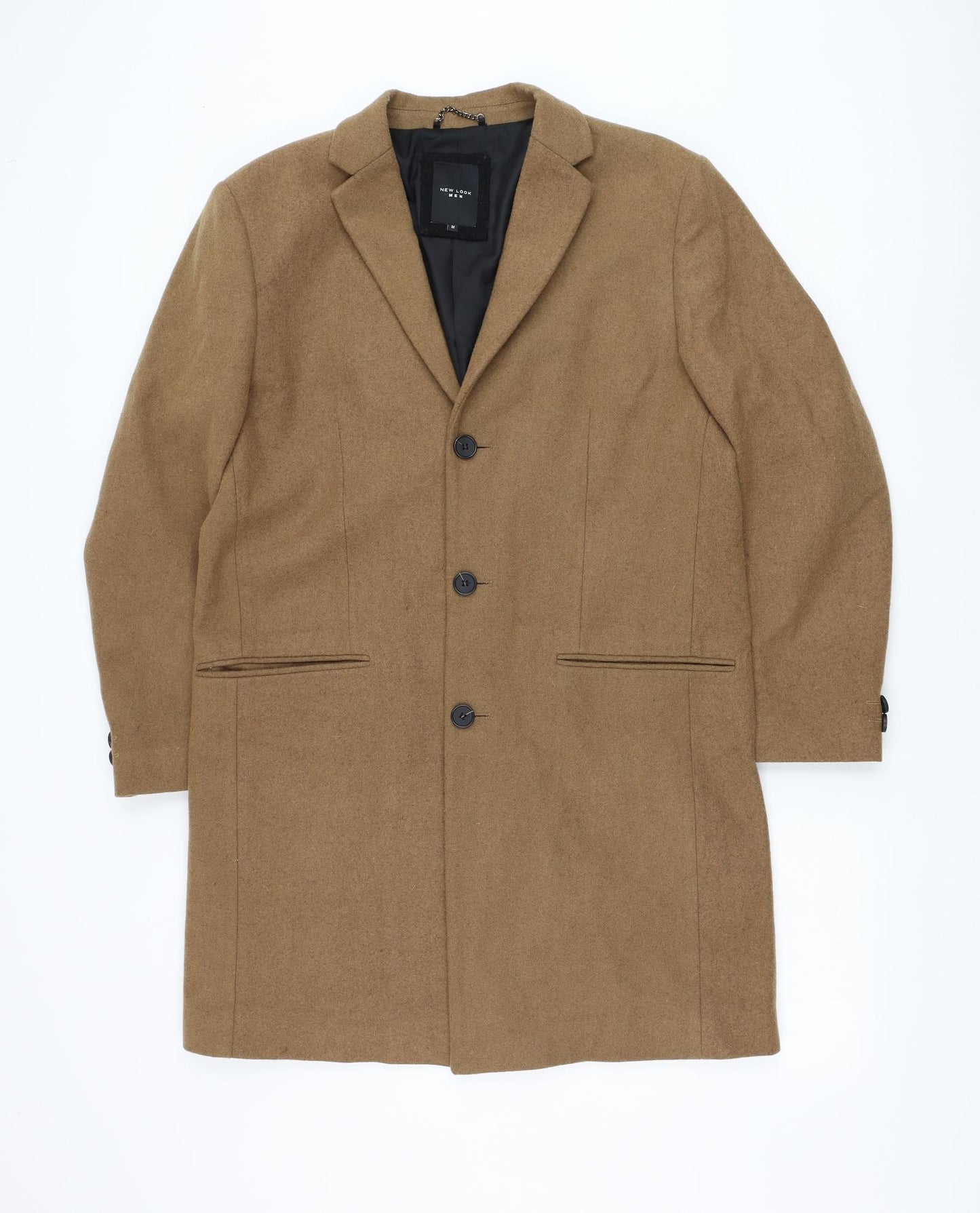NEXT Mens Brown Overcoat Coat Size M Button