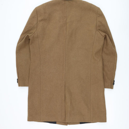 NEXT Mens Brown Overcoat Coat Size M Button