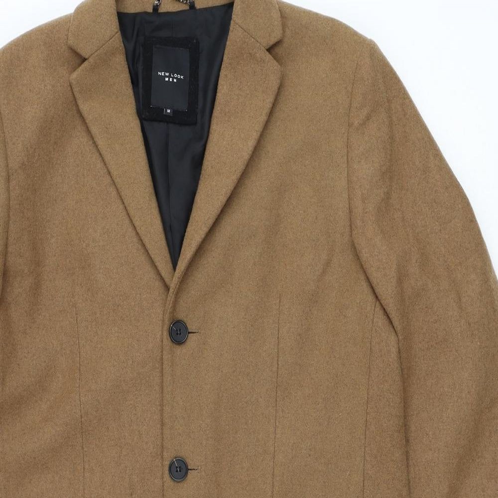NEXT Mens Brown Overcoat Coat Size M Button