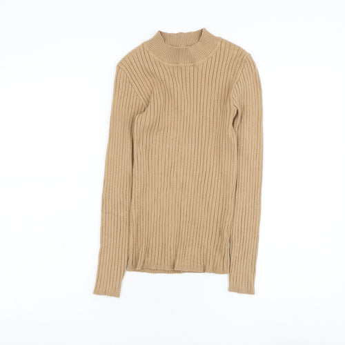 Primark Womens Brown Mock Neck Viscose Pullover Jumper Size 10