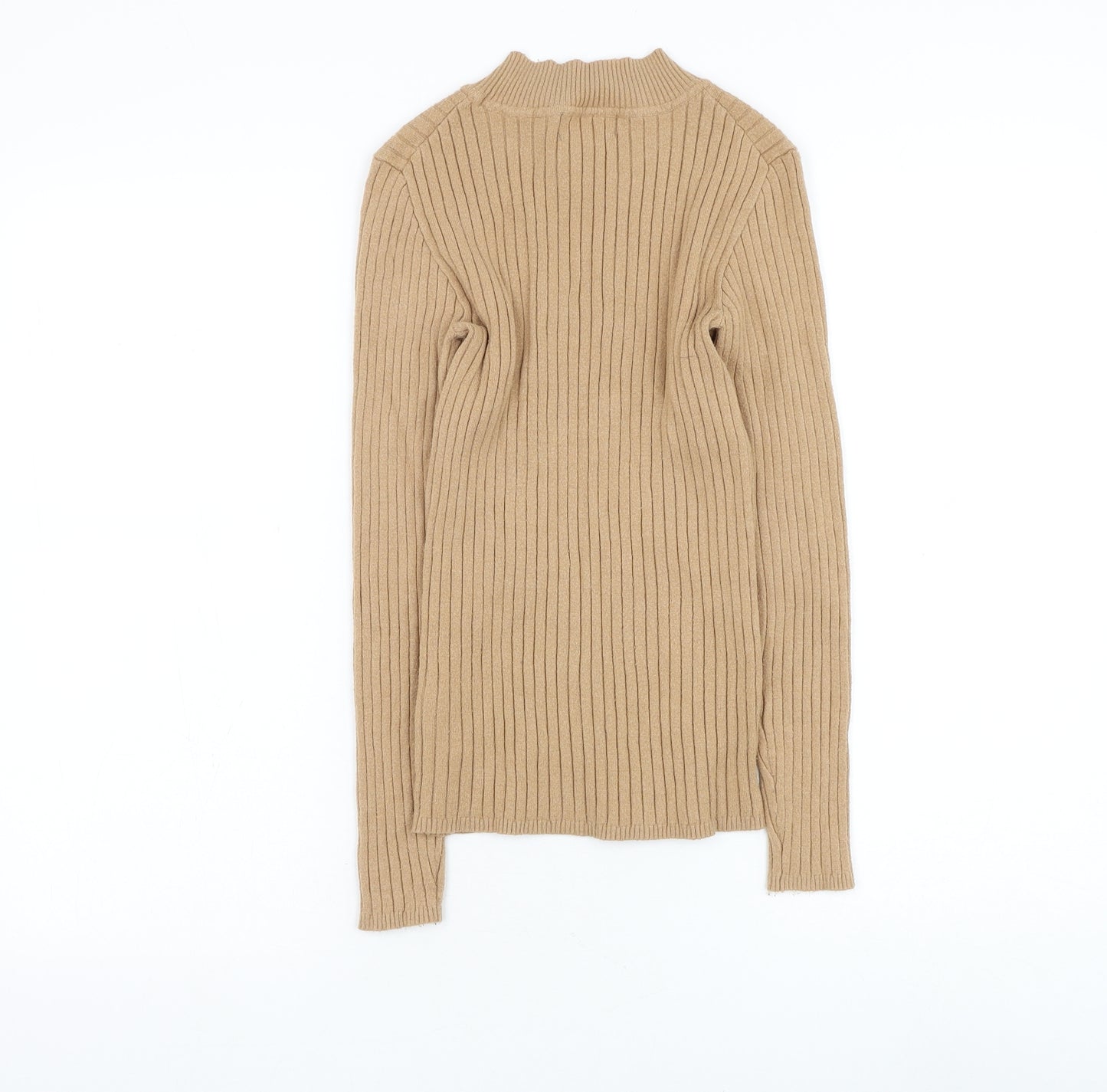 Primark Womens Brown Mock Neck Viscose Pullover Jumper Size 10