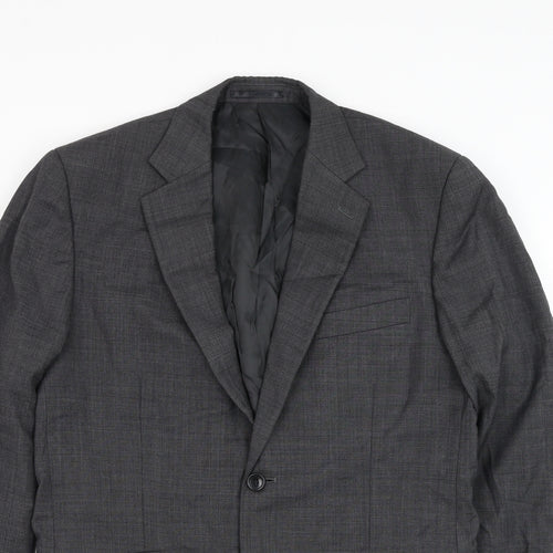 Savoy Taylors Guild Mens Grey Wool Jacket Suit Jacket Size 38