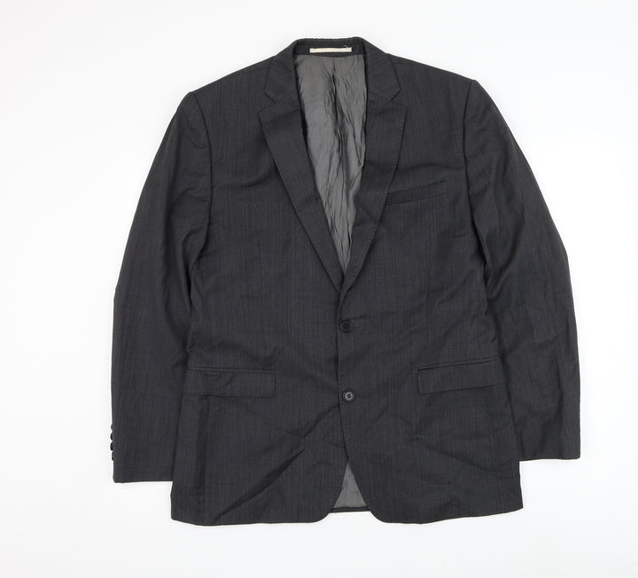 French Connection Mens Grey Wool Jacket Suit Jacket Size 40