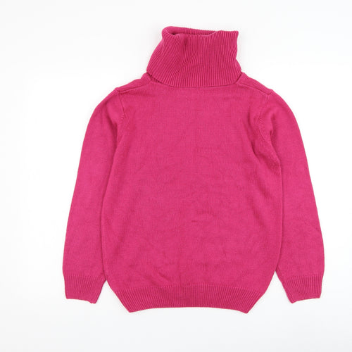 Damart Womens Pink Roll Neck Acrylic Pullover Jumper Size 10