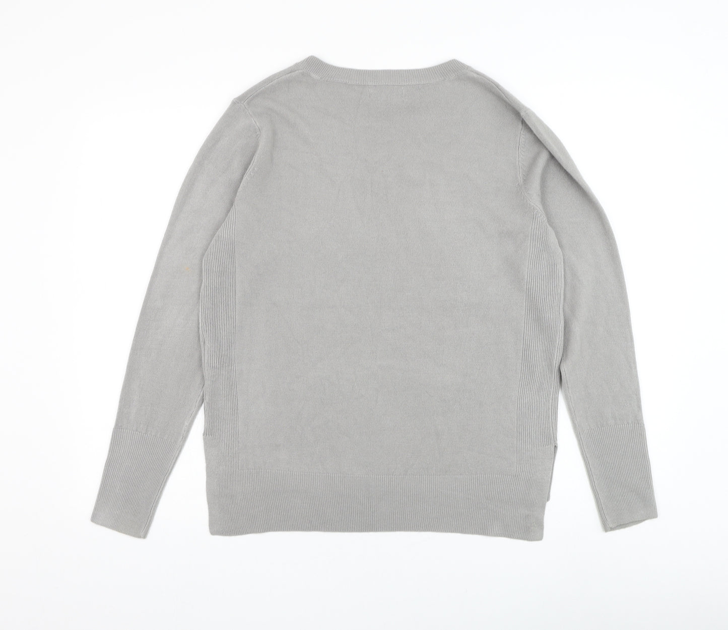 Primark Womens Grey V-Neck Acrylic Pullover Jumper Size 6